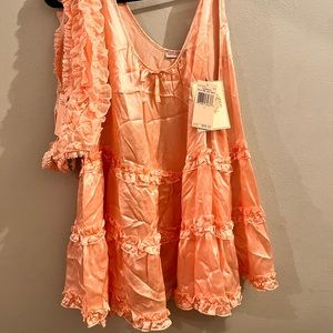 Juicy Couture nightie and ruffled panty set 100% pink silk